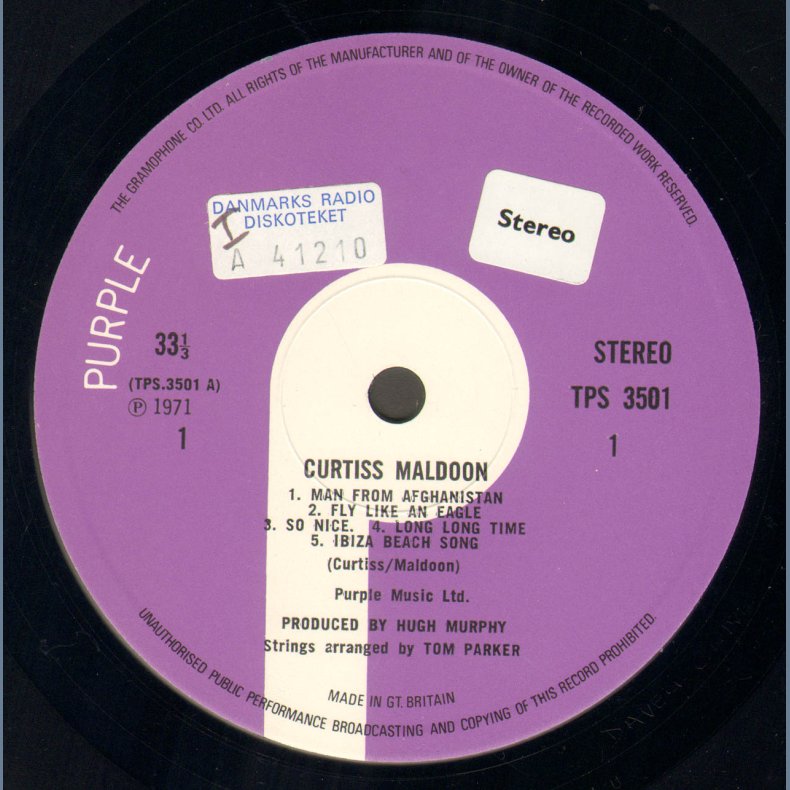 Curtiss Maldoon - Original UK 10-track Vinyl LP Issue