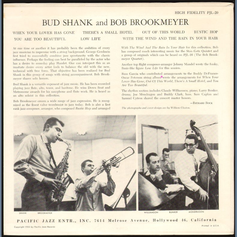 Bud Shank and Bib Brookmeyer - Original 1955 US 7-track 10" Vinyl issue