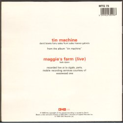 Tin Machine b/w  Maggie's Farm (Live) - 1989 UK Limited Edition 2-track 7"