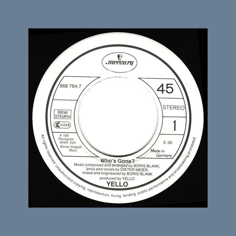 Who's Gone? b/w Ocean Club - 1991 German Pressed 2-track 7" Single