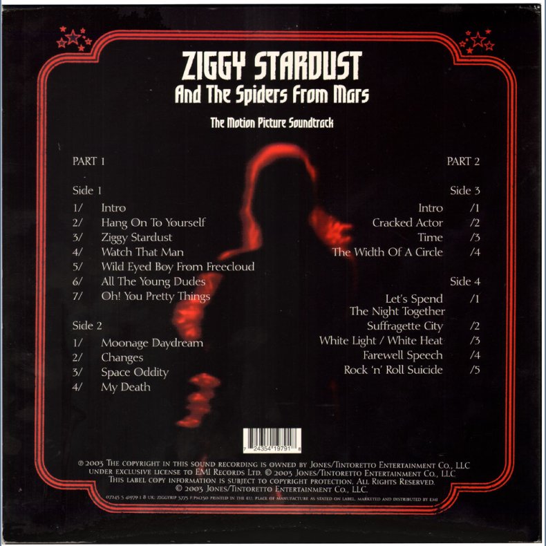 Ziggy Stardust And The Spiders From Mars - The Motion Picture Soundtrack - 30th Anniversary  2LP Set