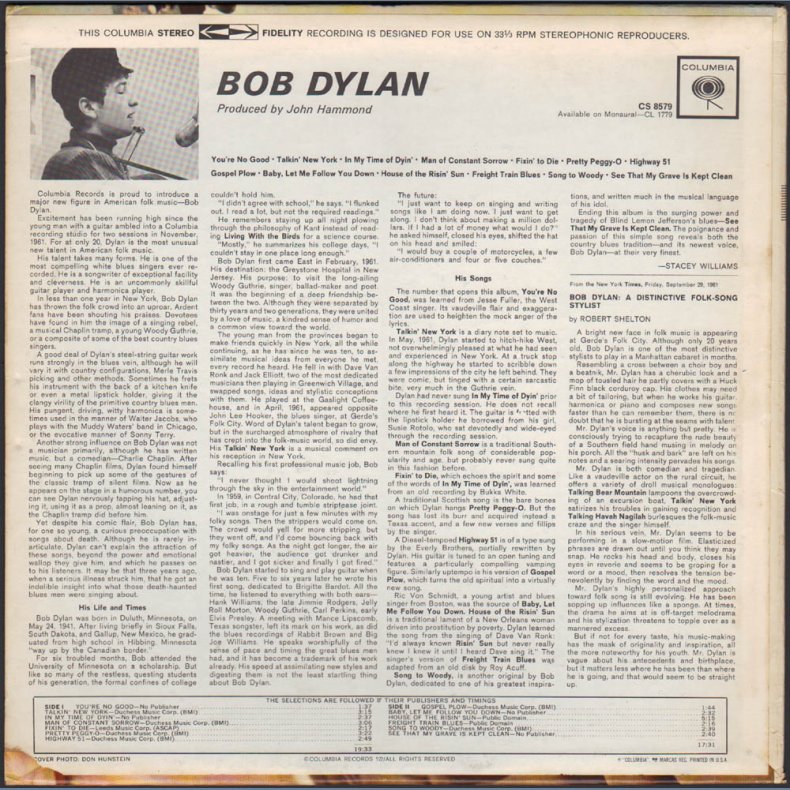 Bob Dylan - US Late 1960ies Stereo LP Issue