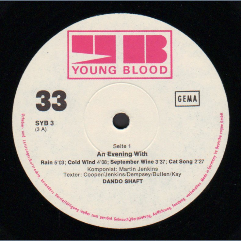 An Evening With Dando Shaft - Original German 8-track Vinyl LP