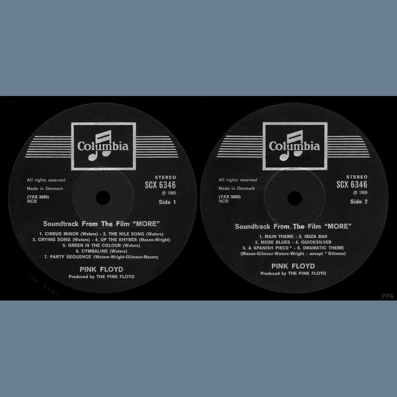 Soundtrack from the Film More - Original 1969 Danish Stereo Issue - Black and Silver Labels