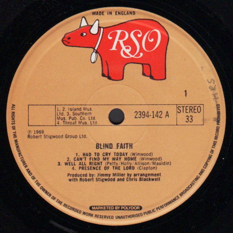 Blind Faith - Start 1970ies UK Vinyl 2nd Issue