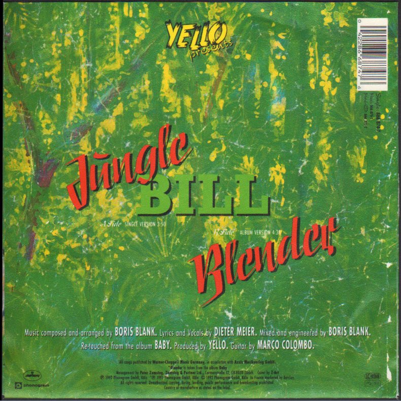 Jungle Bill b/w Ocean Club - 1991 German Pressed 2-track 7" Single