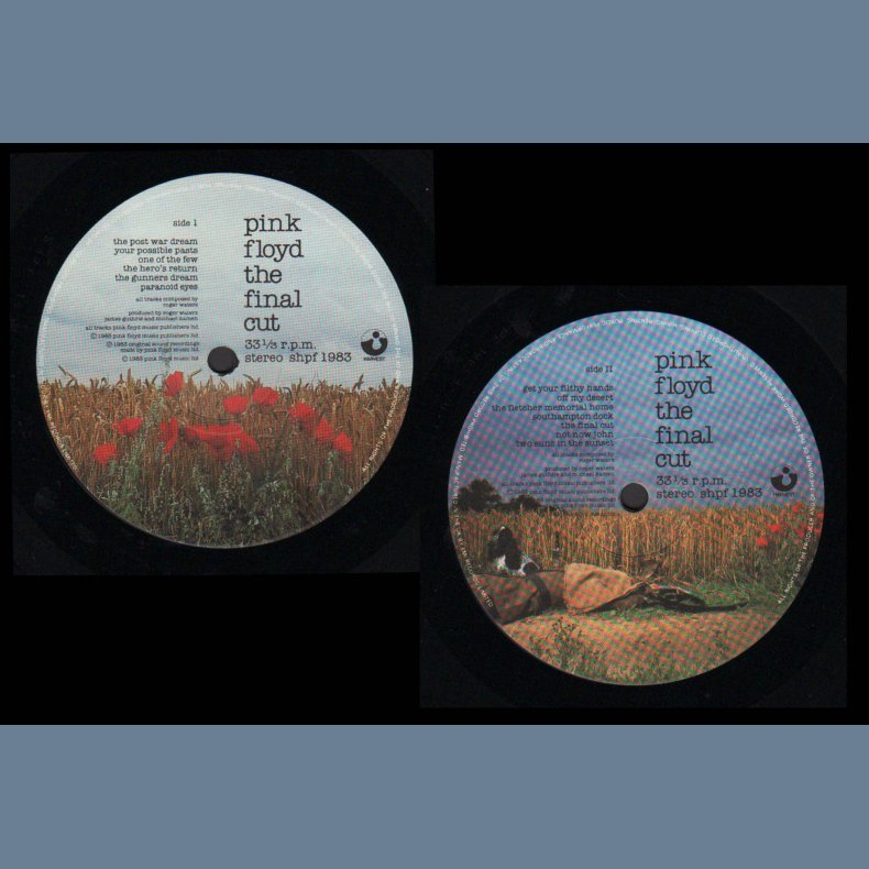 The Final Cut - Original 1983 UK Harvest/EMI label 12-track LP - A-5U/B-4U matrix endings
