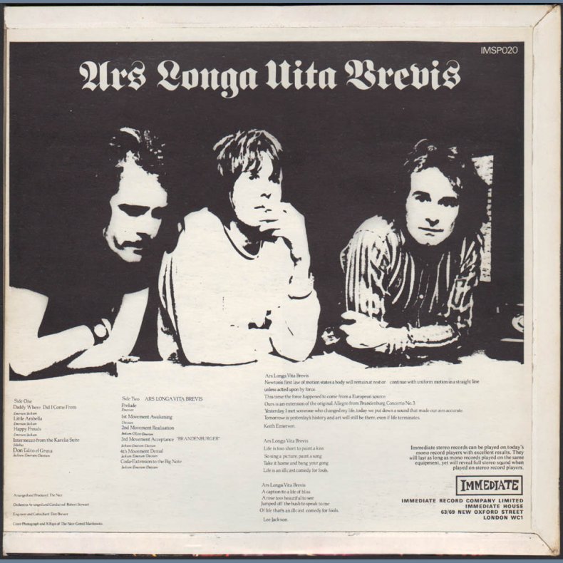 Ars Longa Vita Brevis - Original UK Pink label Issue LP
