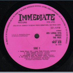 Ars Longa Vita Brevis - Original UK Pink label Issue LP