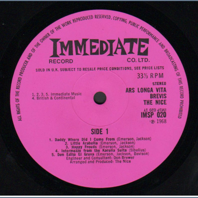 Ars Longa Vita Brevis - Original UK Pink label Issue LP