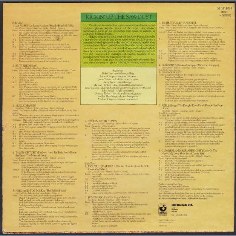  Kickin Up The Sawdust - 1977 UK Harvest 12-track Vinyl LP - A1/B2 Matrix Endings