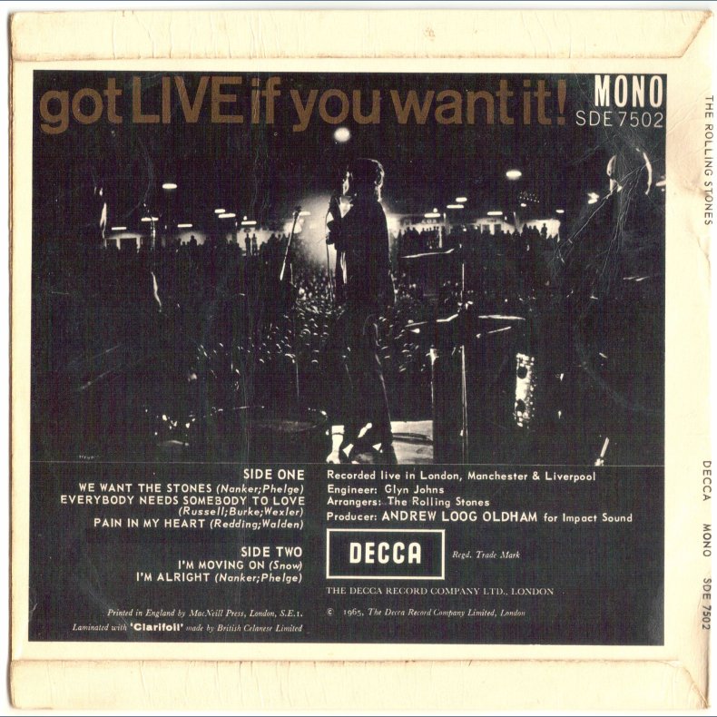 got LIVE if you want it! - Original 1965 UK 7"EP