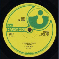 East Of Eden - Original 1971 UK 7-track Vinyl LP - Green Harvest labels With 'The Gramophone Co' Rim