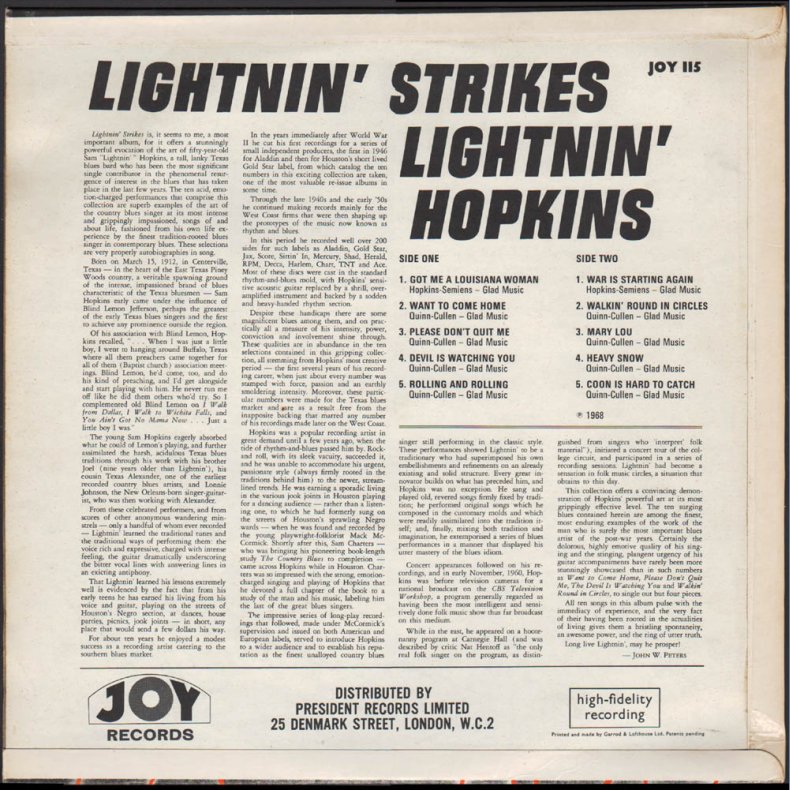 Lightnin' Strikes - Original 1968 UK 2nd pressing 10-track LP
