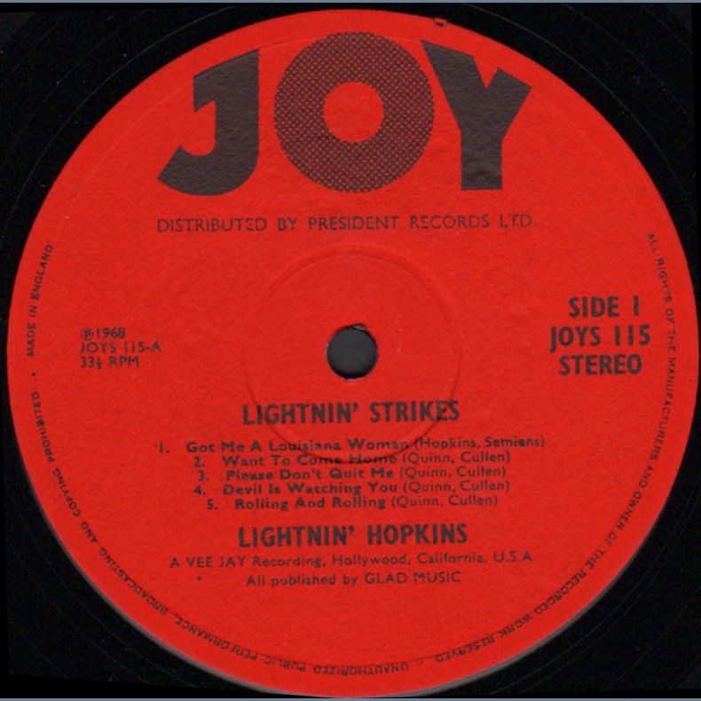 Lightnin' Strikes - Original 1968 UK 2nd pressing 10-track LP