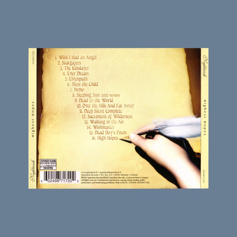 Highest Hopes - The Best Of Nightwish  - 2005 German pressed 16-track CD