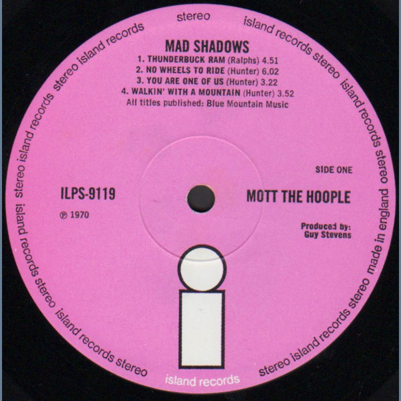 Mad Shadows - Original UK Issue - Pink 'i' Logo Labels