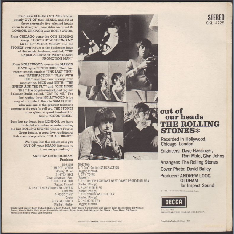 Out Of Our Heads - Original UK Stereo Export 12-track LP