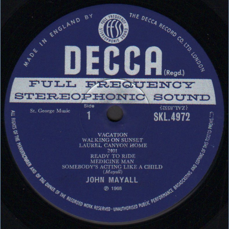 Blues From Laurel Canyon - 1968 UK Decca label 12-track Stereo LP