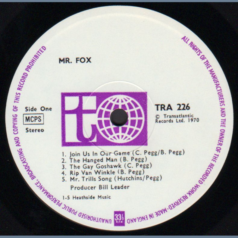 Mr Fox - Original 1970 UK 10-track LP