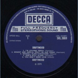 Driftwood - Original  1970 UK 12-track Vinyl LP