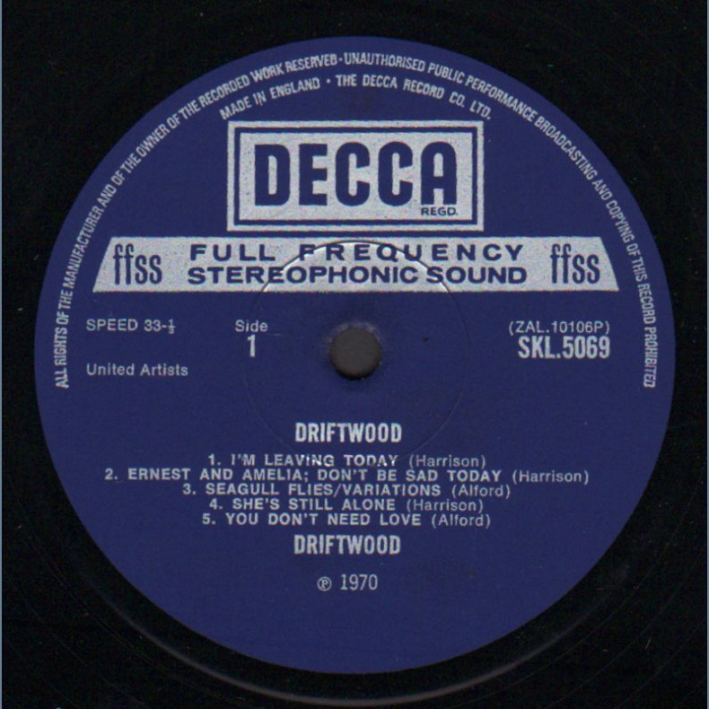 Driftwood - Original  1970 UK 12-track Vinyl LP