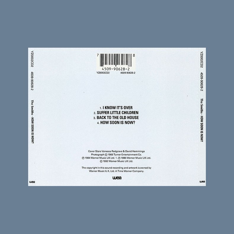 How Soon Is Now - 1992 UK WEA label 4-track CD Single