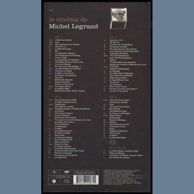 Le Cin&Atilde;&copy;ma de Michel Legrand - 2005 French 4-Disc CD Box