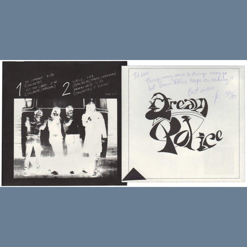 In Combat EP - 1986 Danish 4-track Translucent Green Vinyl 7" Single - Autographed