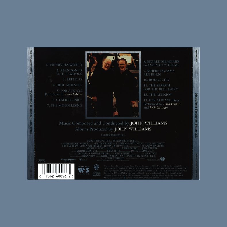 Artifical Intelligence - 2001 Germany pressed Warner Sunset label Music From The Motion Picture CD