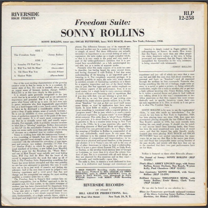 Freedom Suite - Original 1958 US Riverside 6-track Mono LP