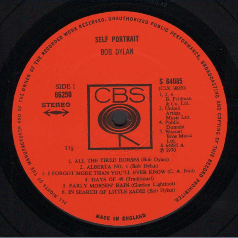 Self Portrait - 1970 UK CBS label Stereo 2LP Set