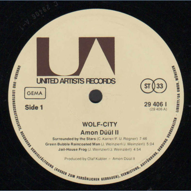 Wolf City - Original 1972 German United Artists label 7-track LP