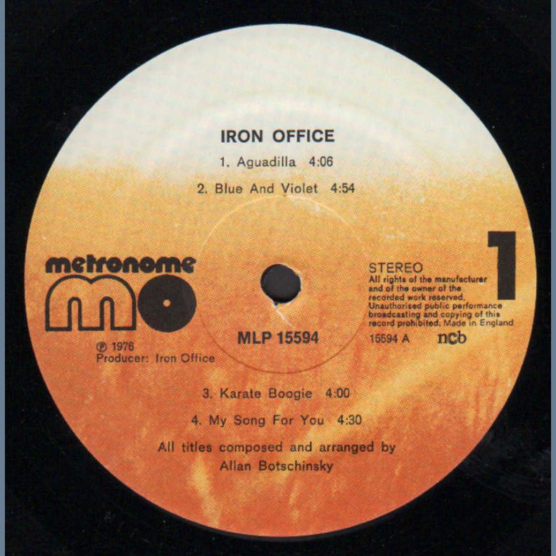 Iron Office - Original 1976 UK Pressed 8-track LP