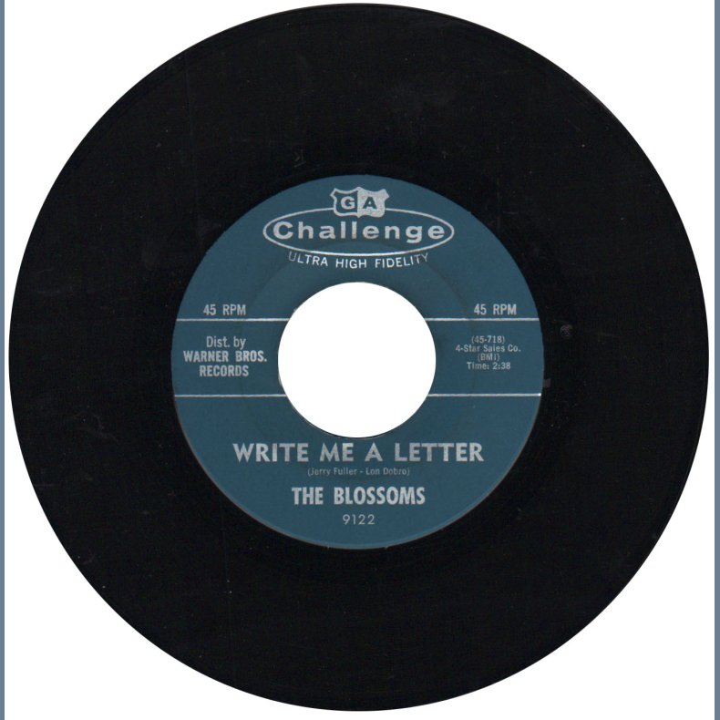 Hard To Get b/w Write Me A Letter - Original 1962 US Challenge Label 2-track 7" Single