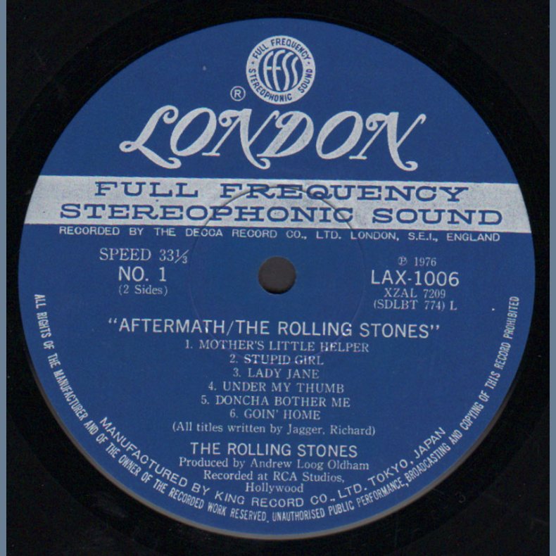 Aftermath - 1978 Japanese London label 14-track  Vinyl LP Issue