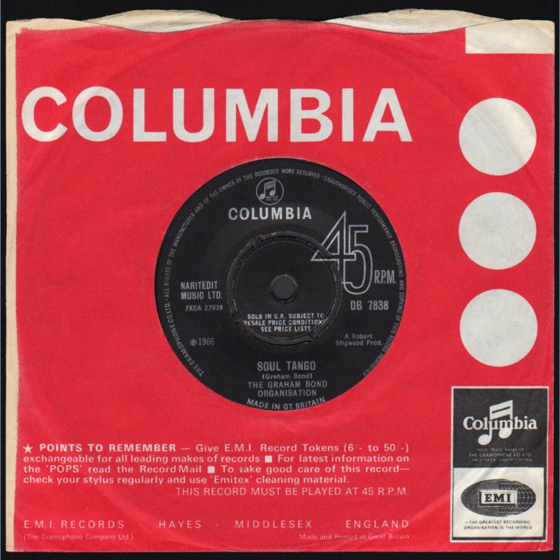 St. James Infirmary b/w Soul Tango - Original 1966 Columbia label 2-track 7" Single