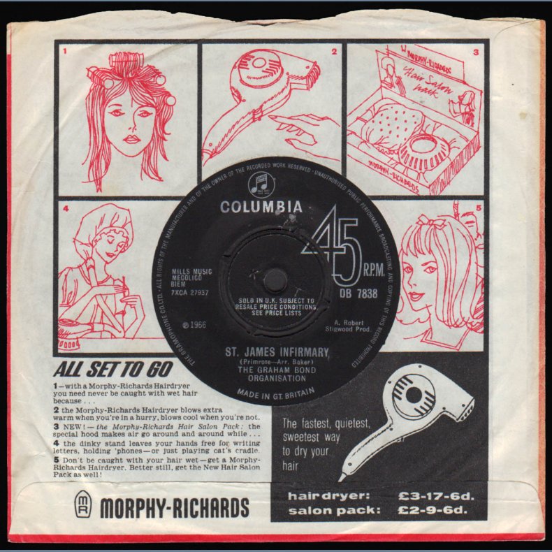 St. James Infirmary b/w Soul Tango - Original 1966 Columbia label 2-track 7" Single