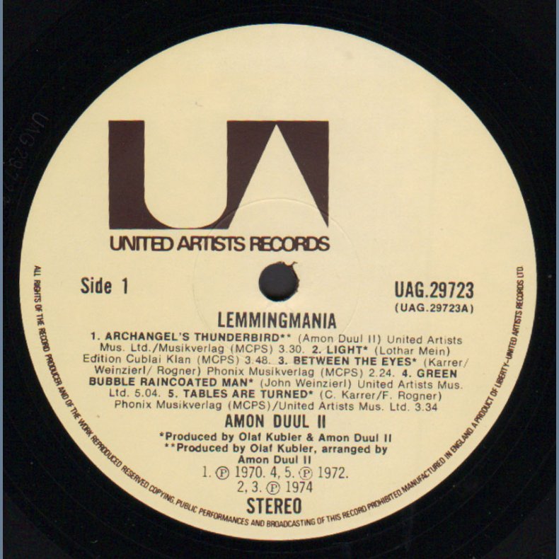 Lemmingmania - Original 1974 UK United Artists label 