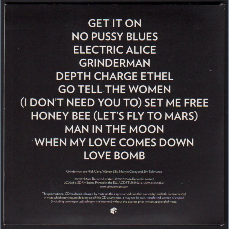 Grinderman - 2007 UK 11-track promotional full album CD