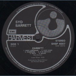 Barrett - Start-1980ies UK Pressed 12-track LP - Black &amp; Silver label