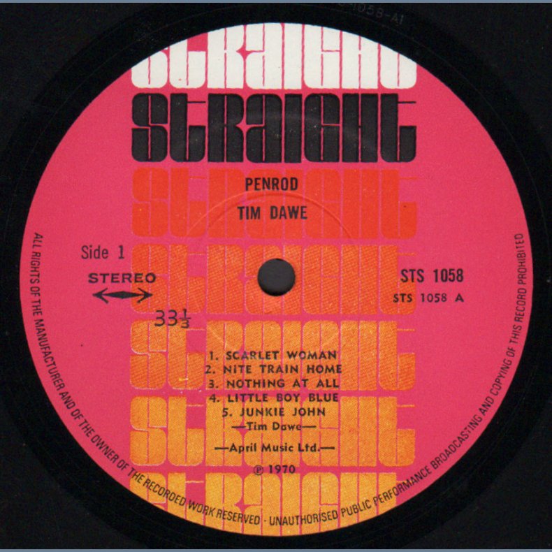 Penrod - 1970 UK Straight label 10-track LP