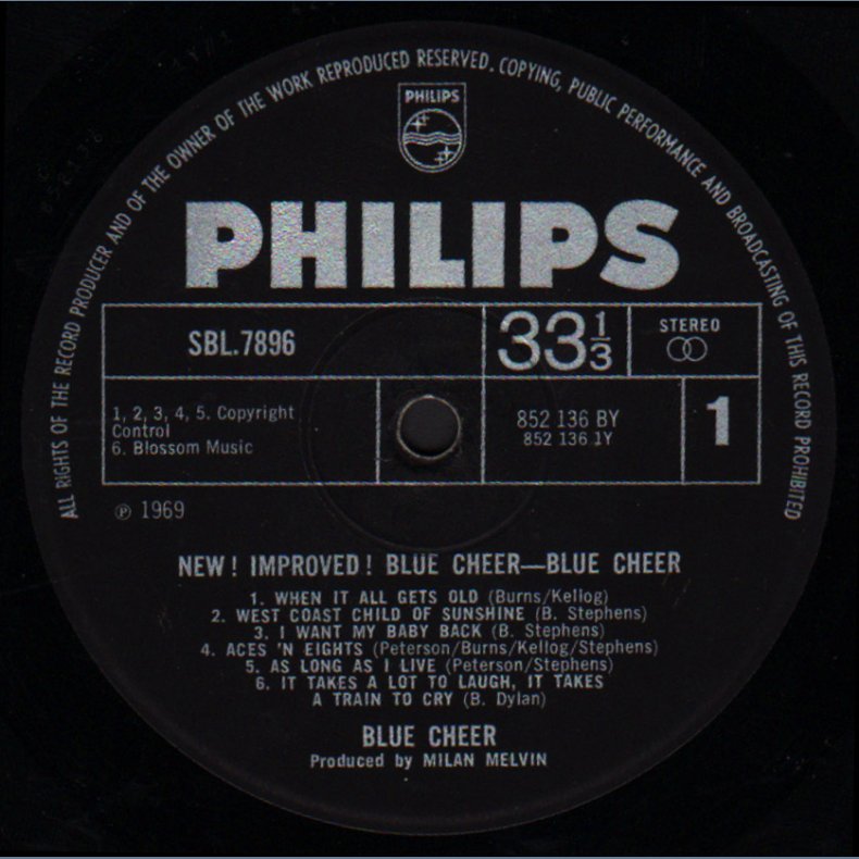 New! Improved! Blue Cheer - Original 1969 UK 9-track LP Pressing
