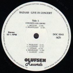 Live In Concert - Original 1987 Danish Olufsen label 