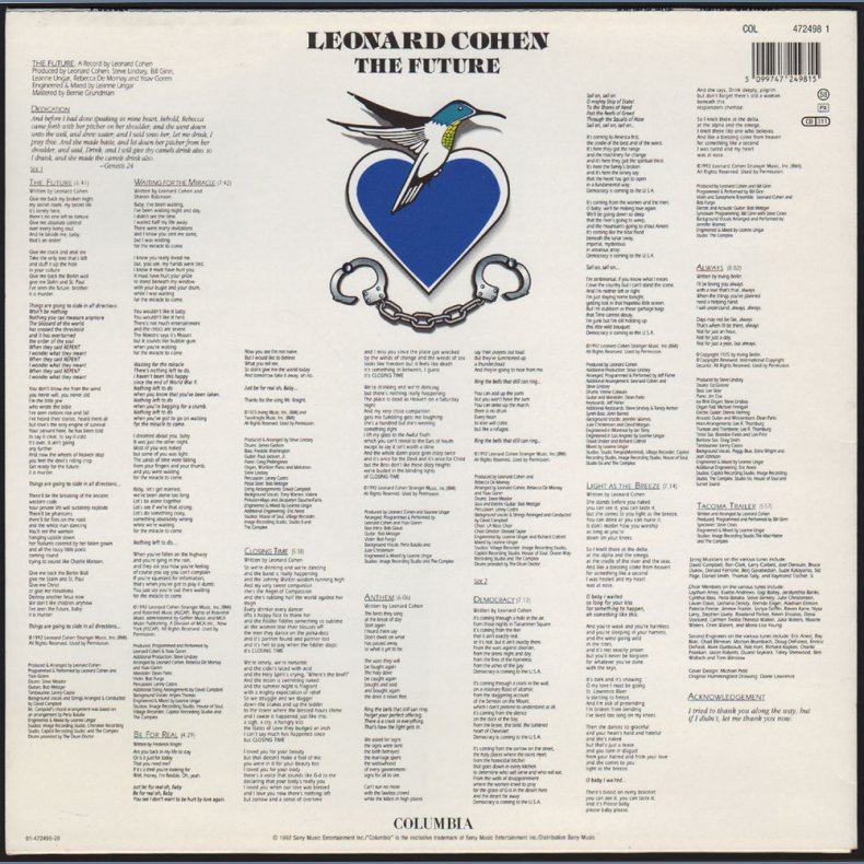 The Future - Original 1992 Dutch Pressed Columbia label 9-track LP