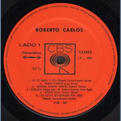 Roberto Carlos - 1974 Brazil 12-track LP Reissue