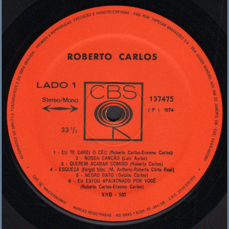 Roberto Carlos - 1974 Brazil 12-track LP Reissue
