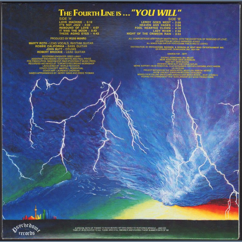 The Fourth Line Is... "You Will" - 1989 Canadian Psychedome label 10-track LP