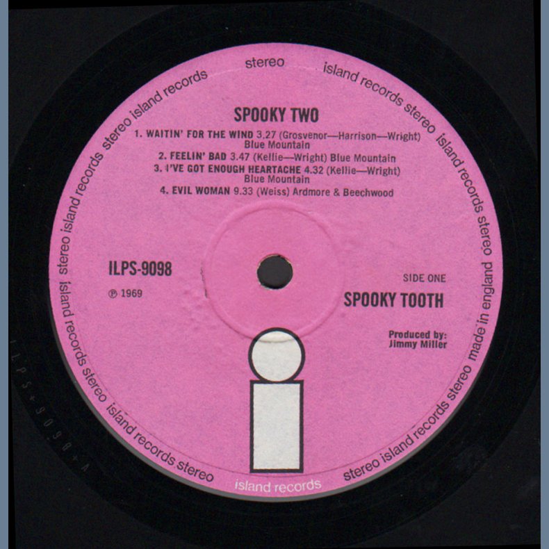 Spooky Two - 1969 UK Island label 2nd Issue 8-track LP - Pink 'i' logo Labels