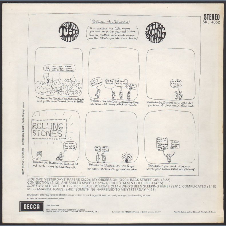 Between The Buttons - Original 1967 UK Stereo LP - Unboxed Labels  